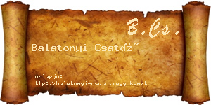 Balatonyi Csató névjegykártya
